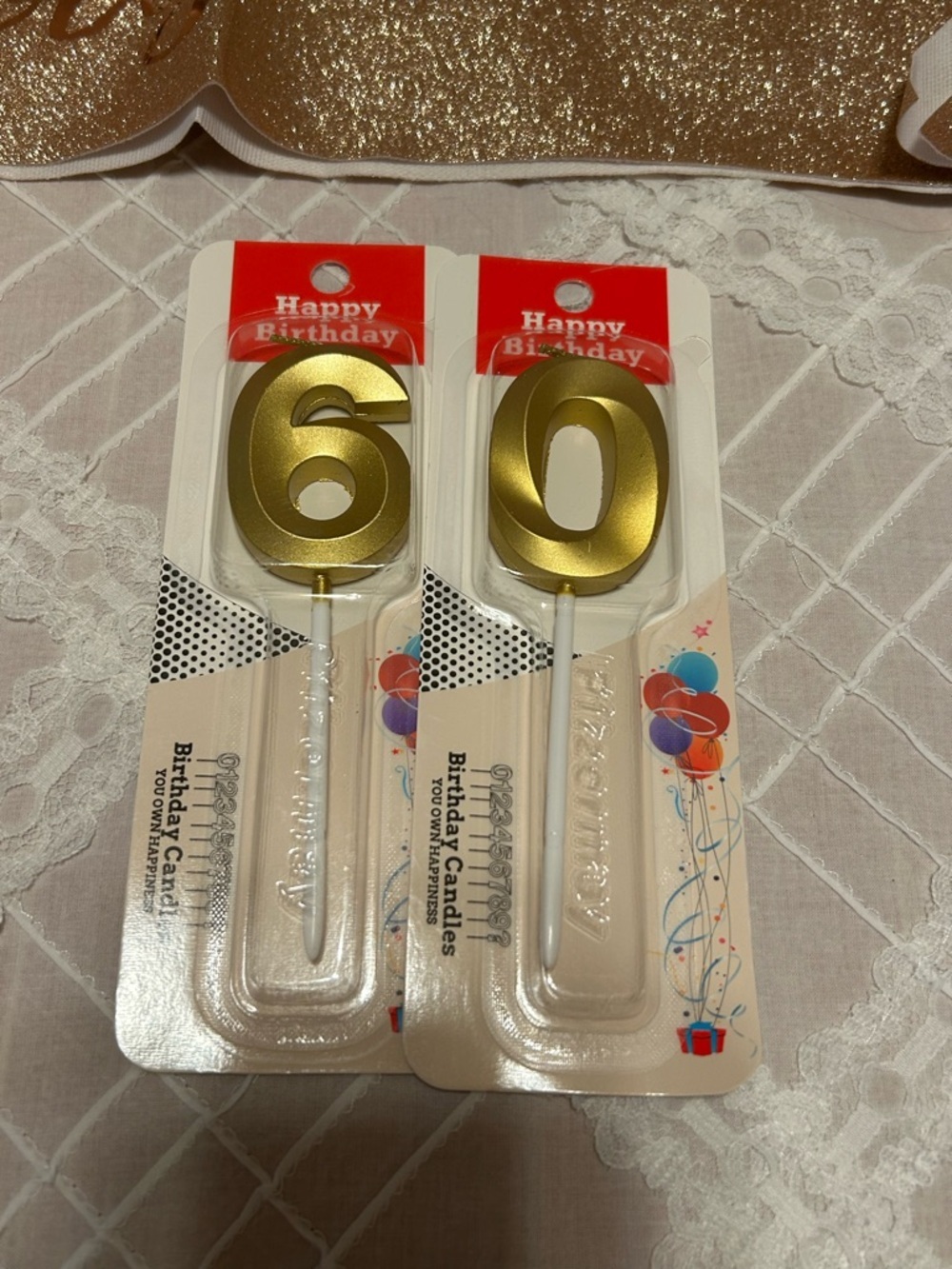 60 & Fabulous Birthday Celebration Sash Crown Candles Cake Topper & Balloon New - Picture 6 of 11